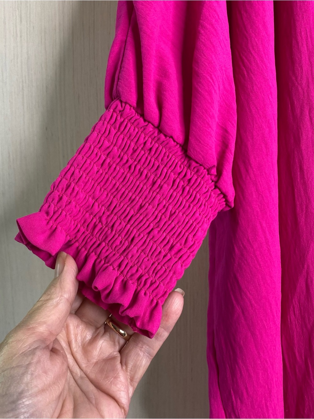 ODDY Charming Oversized Dolman Sleeve Women's Blouse Top Fuschia Large - Picture 4 of 7